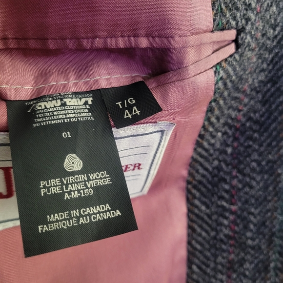 JACK FRASER Pure Virgin Wool Men's Blazer Made In Canada Size 44 - Picture 6 of 10